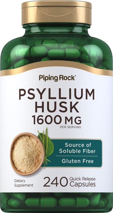 Psyllium Husks, 1600 mg (per serving), 240 Quick Release Capsules