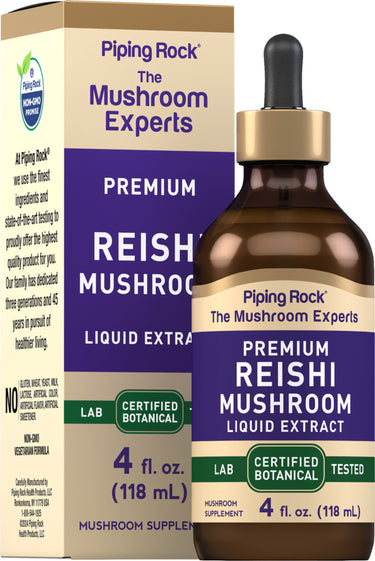 Reishi Mushroom Liquid Extract, 4 fl oz (118 mL) Dropper Bottle