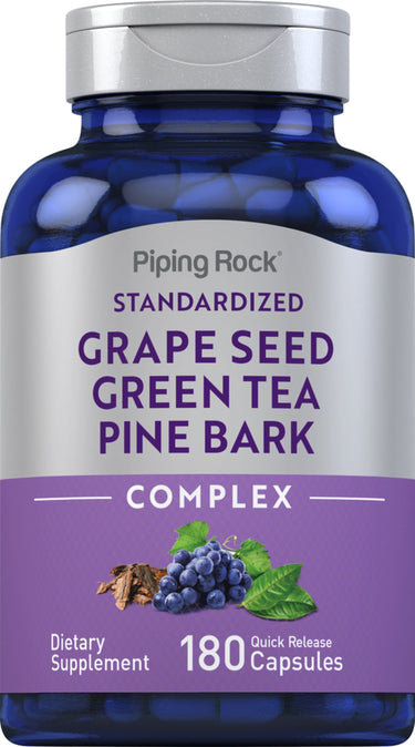 Standardized Grape seed, Green Tea & Pine Bark Complex, 180 Quick Release Capsules