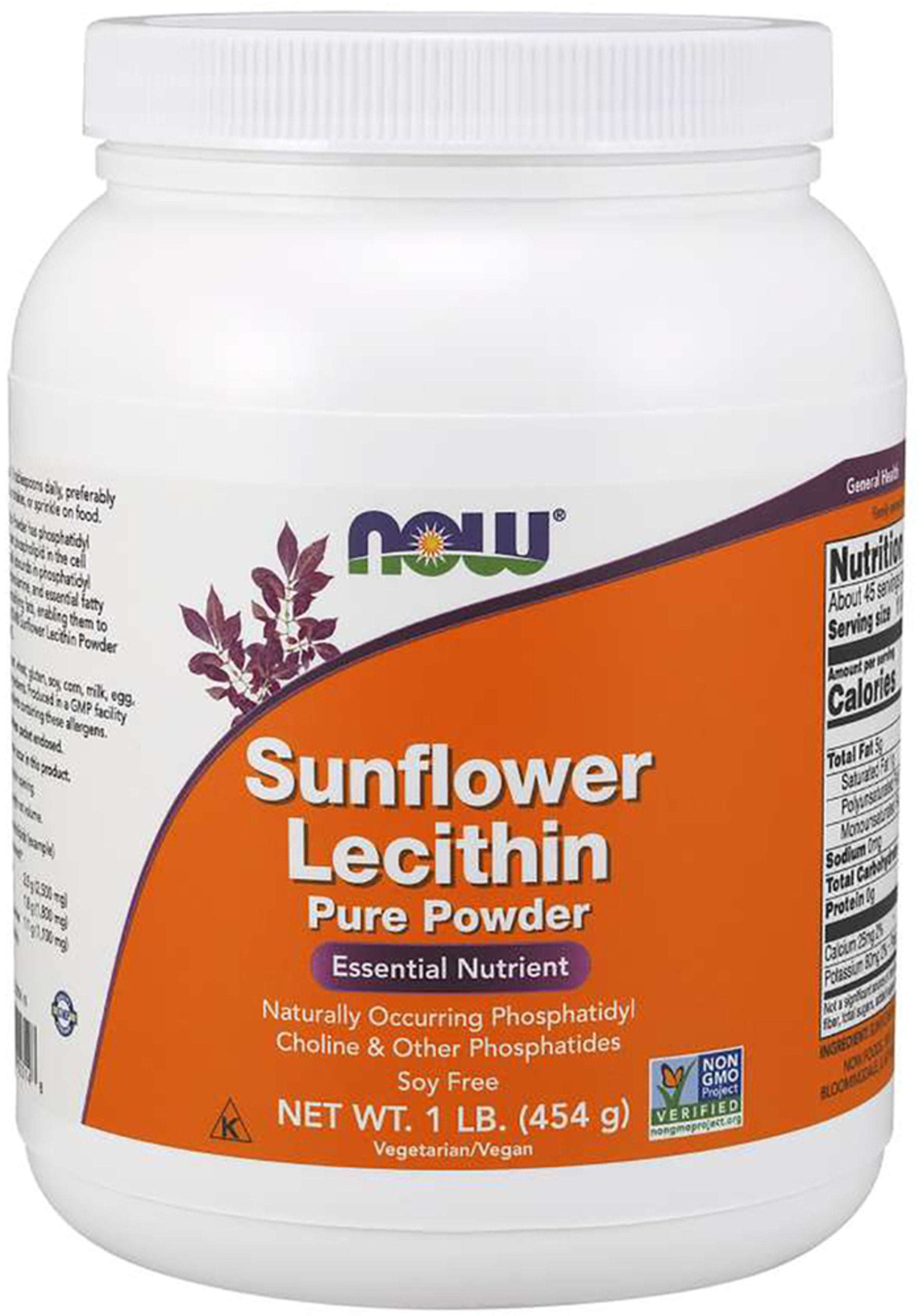 Sunflower Lecithin Powder (Non-GMO), 1 lb (454 g) Powder