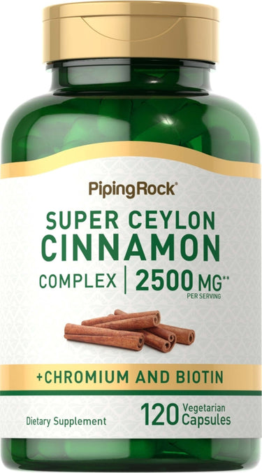 Super Ceylon Cinnamon Complex w/ Chromium & Biotin,, 2500 mg (per serving), 120 Vegetarian Capsules