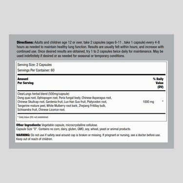 Clear Lungs, 120 Capsules