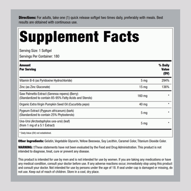 Saw Palmetto Complex Standardized Extract, 160 mg, 180 Softgels