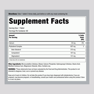 Beta Sitosterol, 375 mg, 60 Tablets