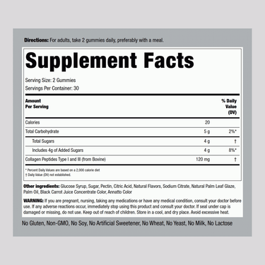 Collagen Type 1 & 3 (Strawberry), 60 Gummies