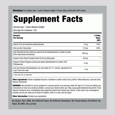 Prosta Palmetto Super Strength, 120 Quick Release Softgels