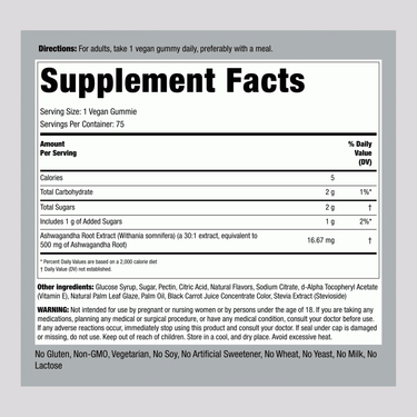 Ashwagandha (Delicious Tropical), 75 Vegan Gummies