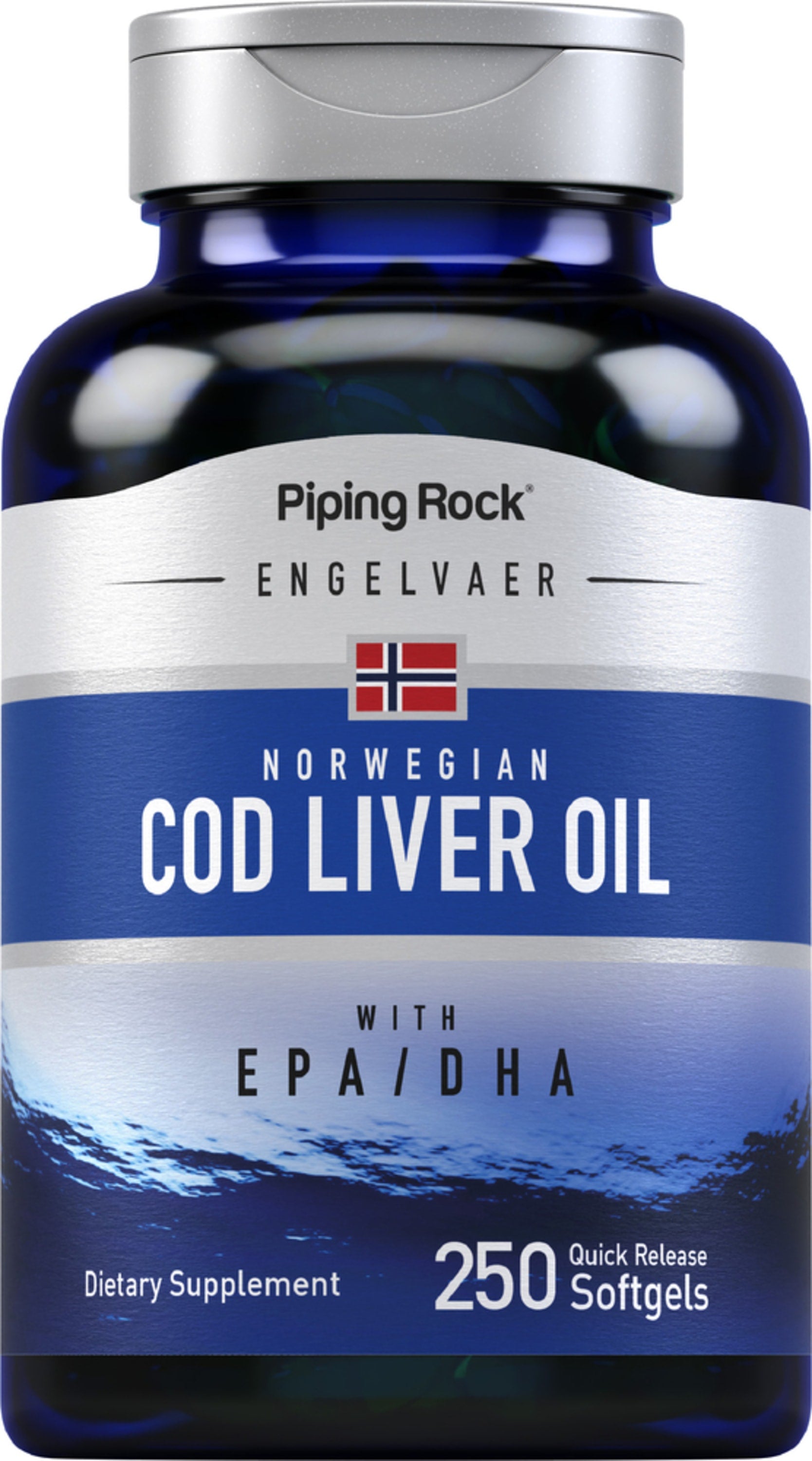 Supreme Engelvaer Norwegian Cod Liver Oil, 250 Quick Release Softgels