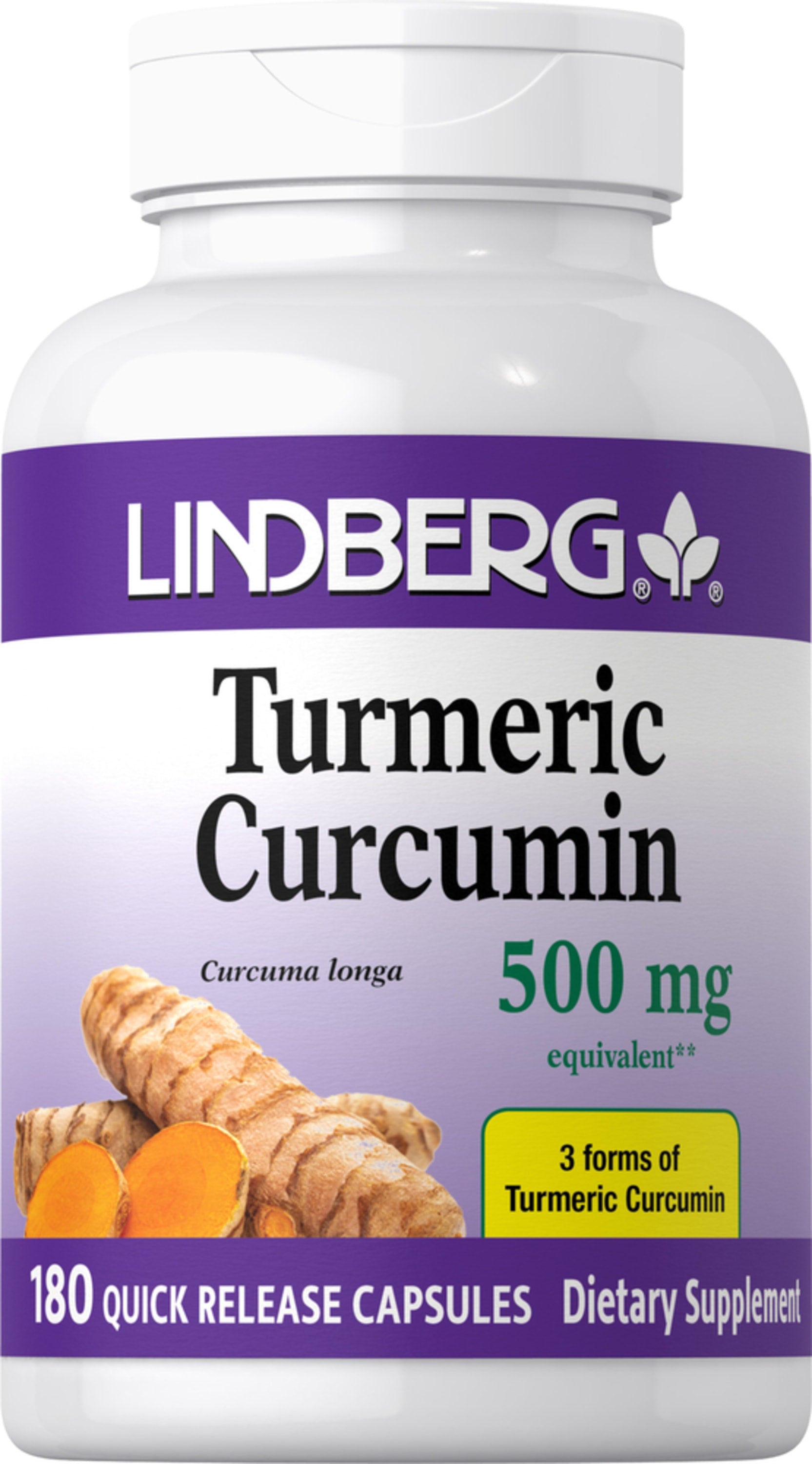 Turmeric Curcumin Standardized Extract, 500 mg, 180 Quick Release Capsules