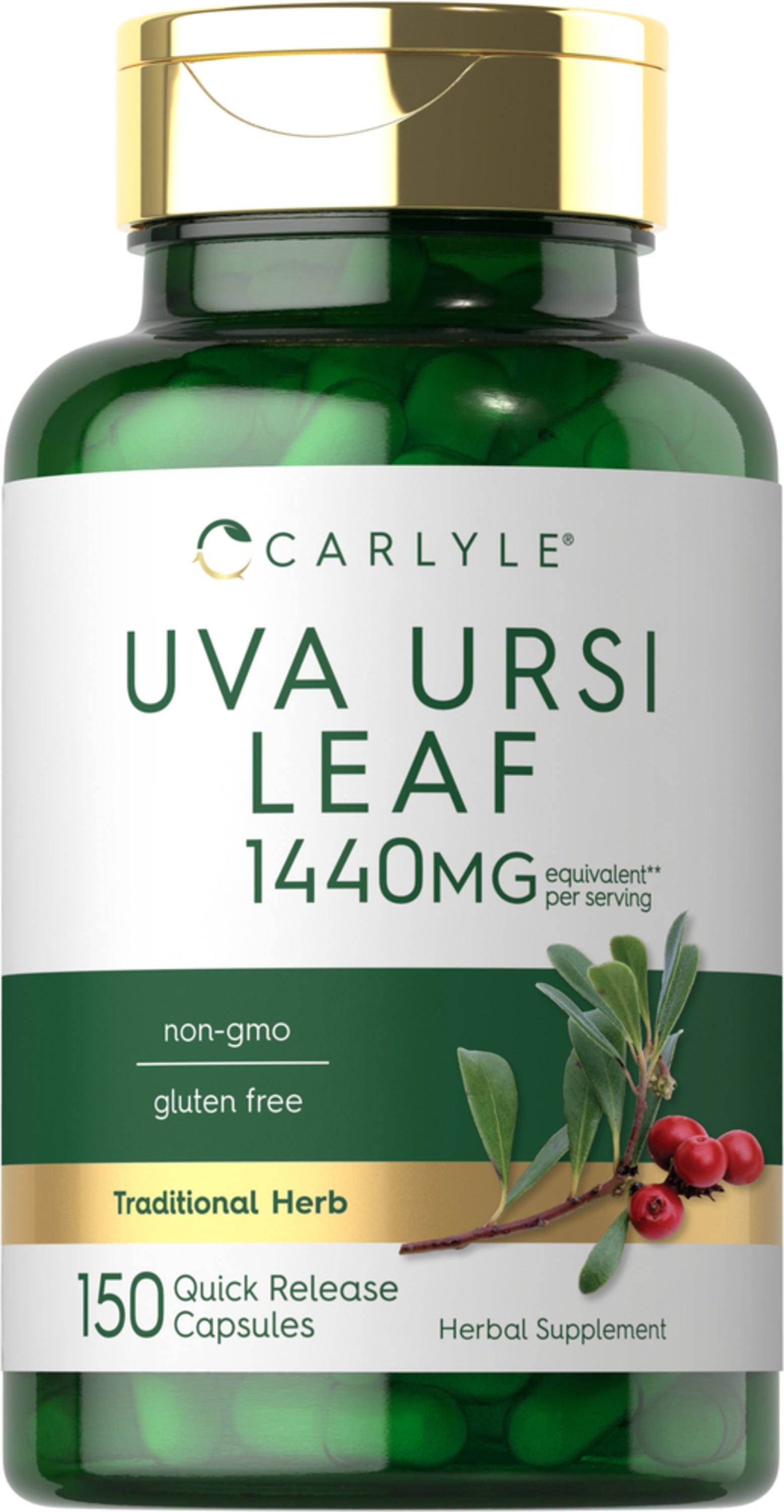 Uva Ursi Leaf (Bearberry), 1440 mg (per serving), 150 Quick Release Capsules