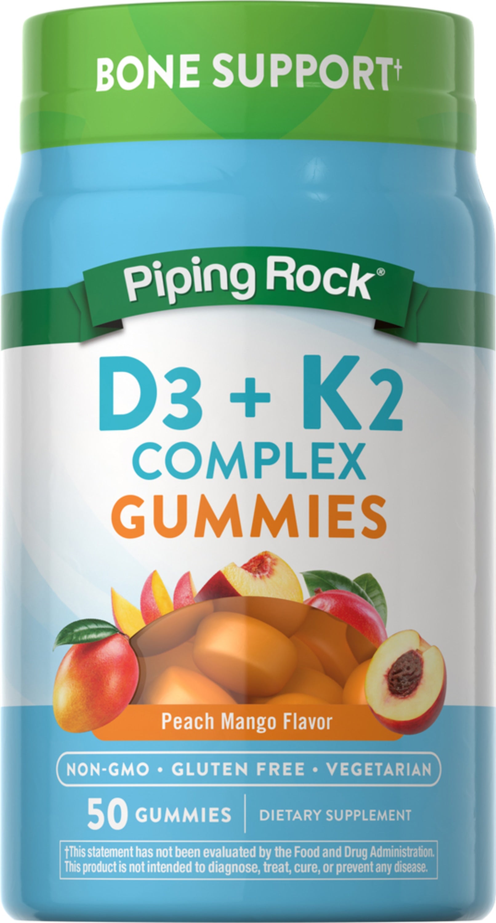 Vitamin D3 + K2 Complex Gummies (Peach Mango), 50 Gummies