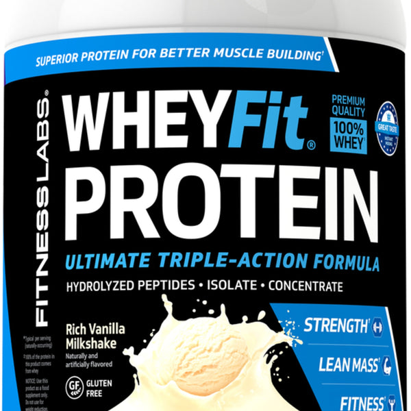  Fitness Labs Whey Protein Isolate Powder, 5 lb, 25g Protein, WheyFit, Vanilla Flavor