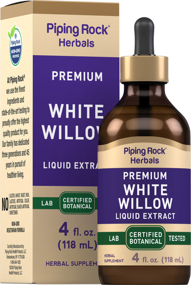 White Willow Bark Liquid Extract Alcohol Free, 4 fl oz (118 mL) Dropper Bottle